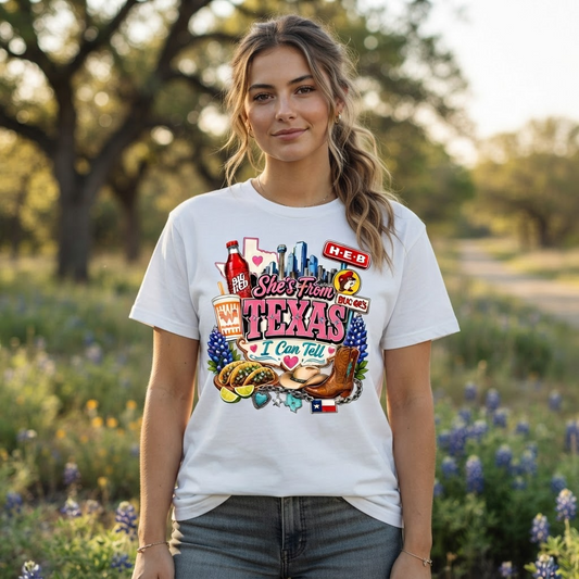 She from Texas, I Can Tell | Cowboy Outlaws Country T-Shirt | Unisex