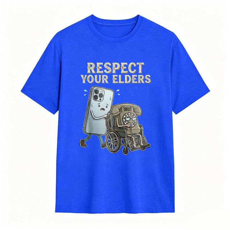 Respect Your Elders Gadget Evolution Humor Graphic Tee