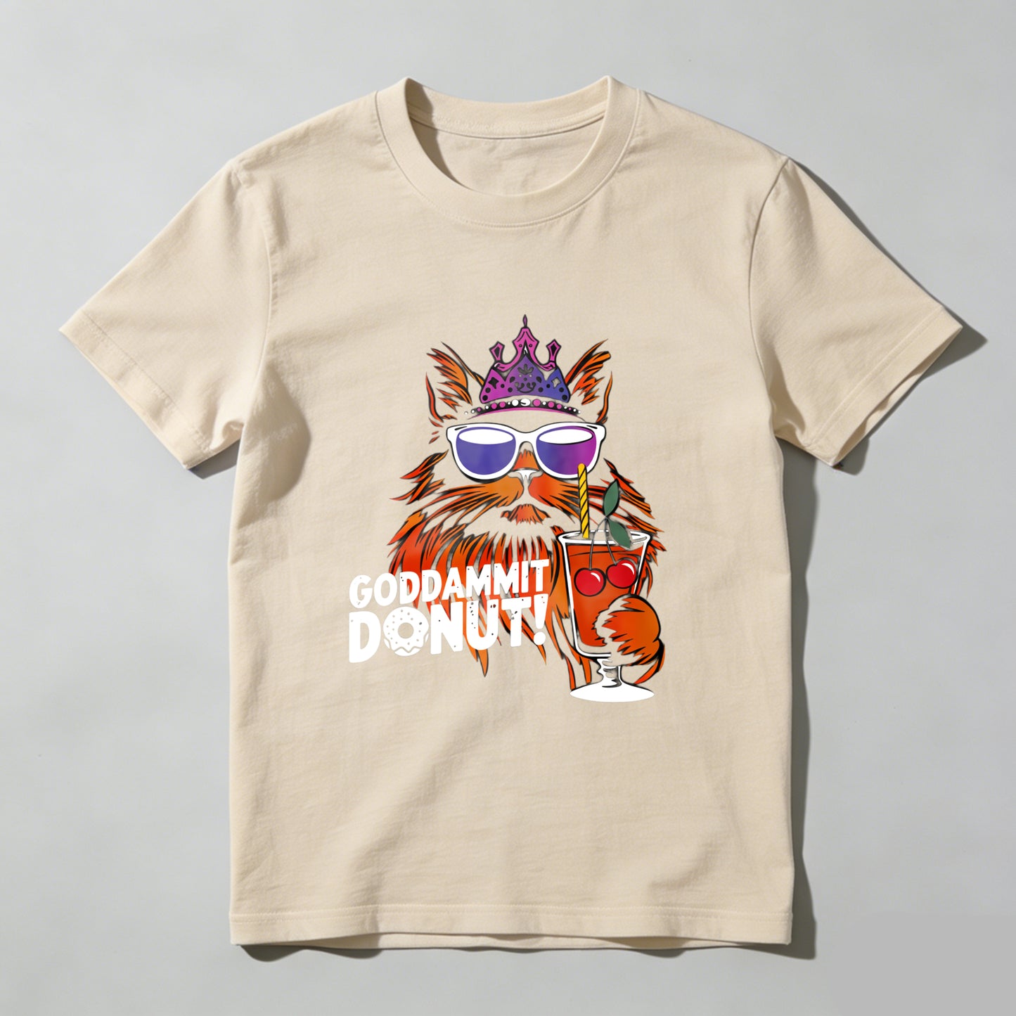 Wardrobecart Cat With Crown Sunglasses And Cocktail Unisex Classic T-shirt