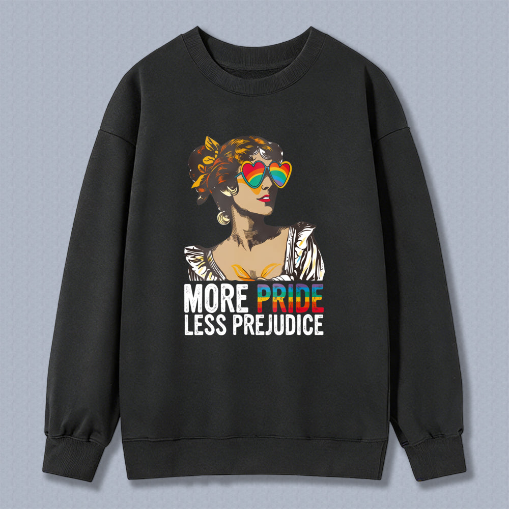 Wardrobecart Woman With Rainbow Heart Sunglasses And Pride Text Unisex Classic Sweatshirt