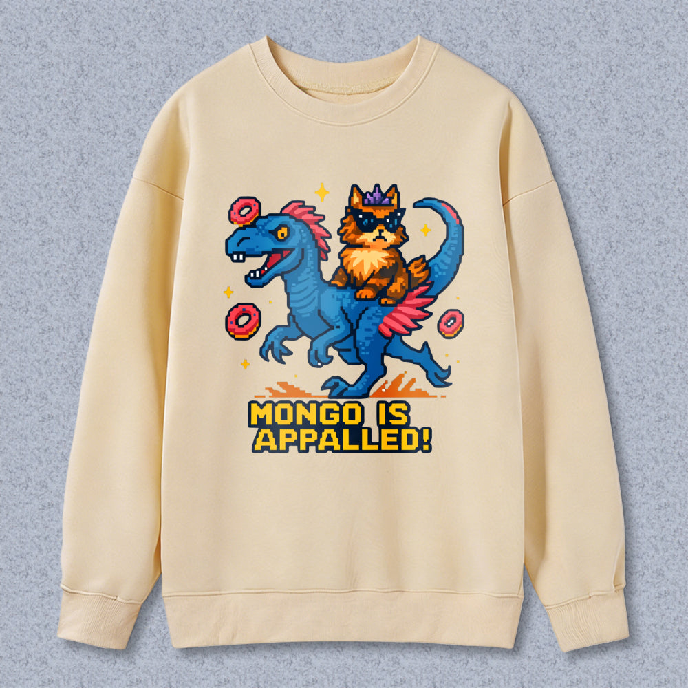 Wardrobecart Dinosaur And Cat With Donuts Mongo Is Appalled Unisex Classic Sweatshirt