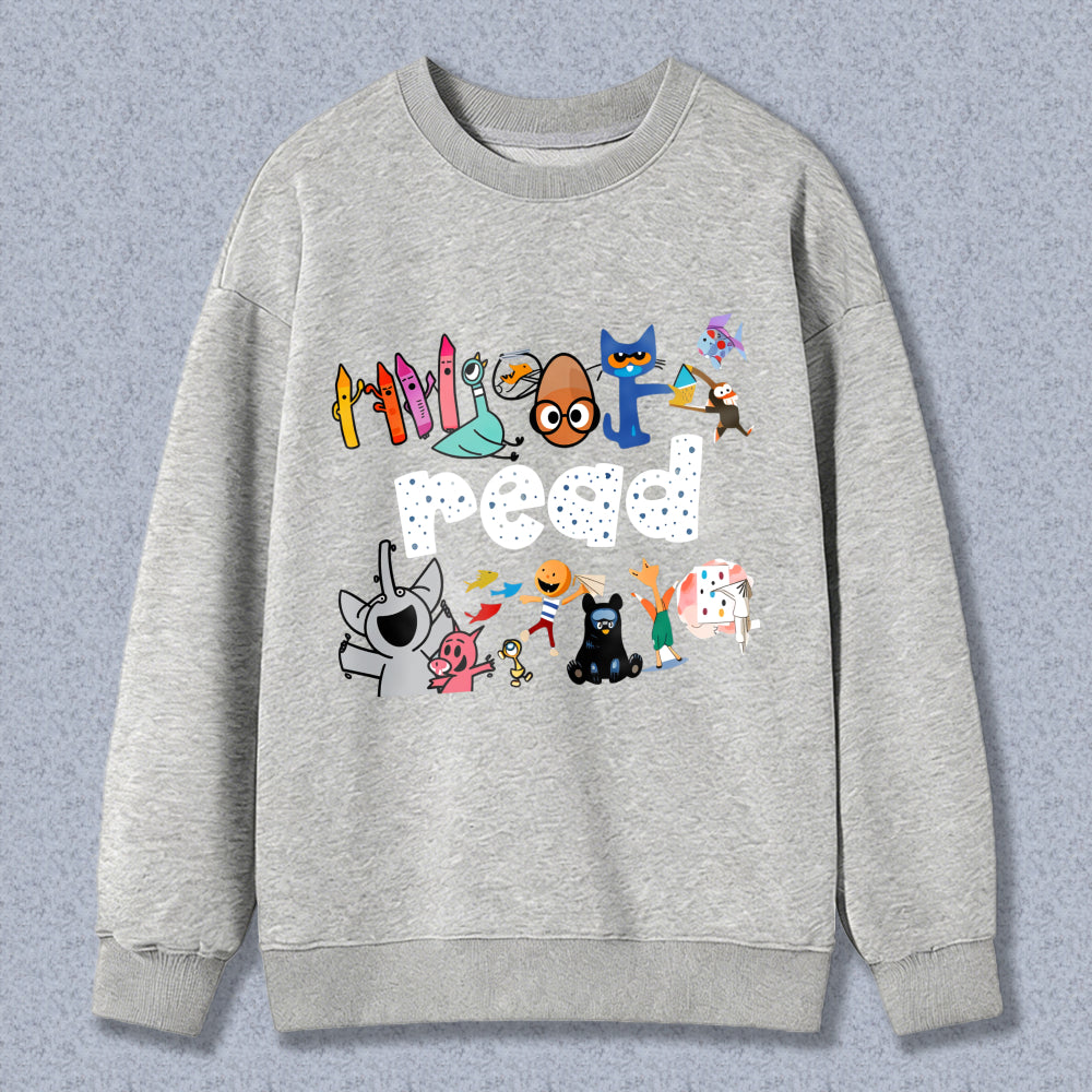 Wardrobecart Cartoon Characters And Colorful Letters Unisex Classic Sweatshirt