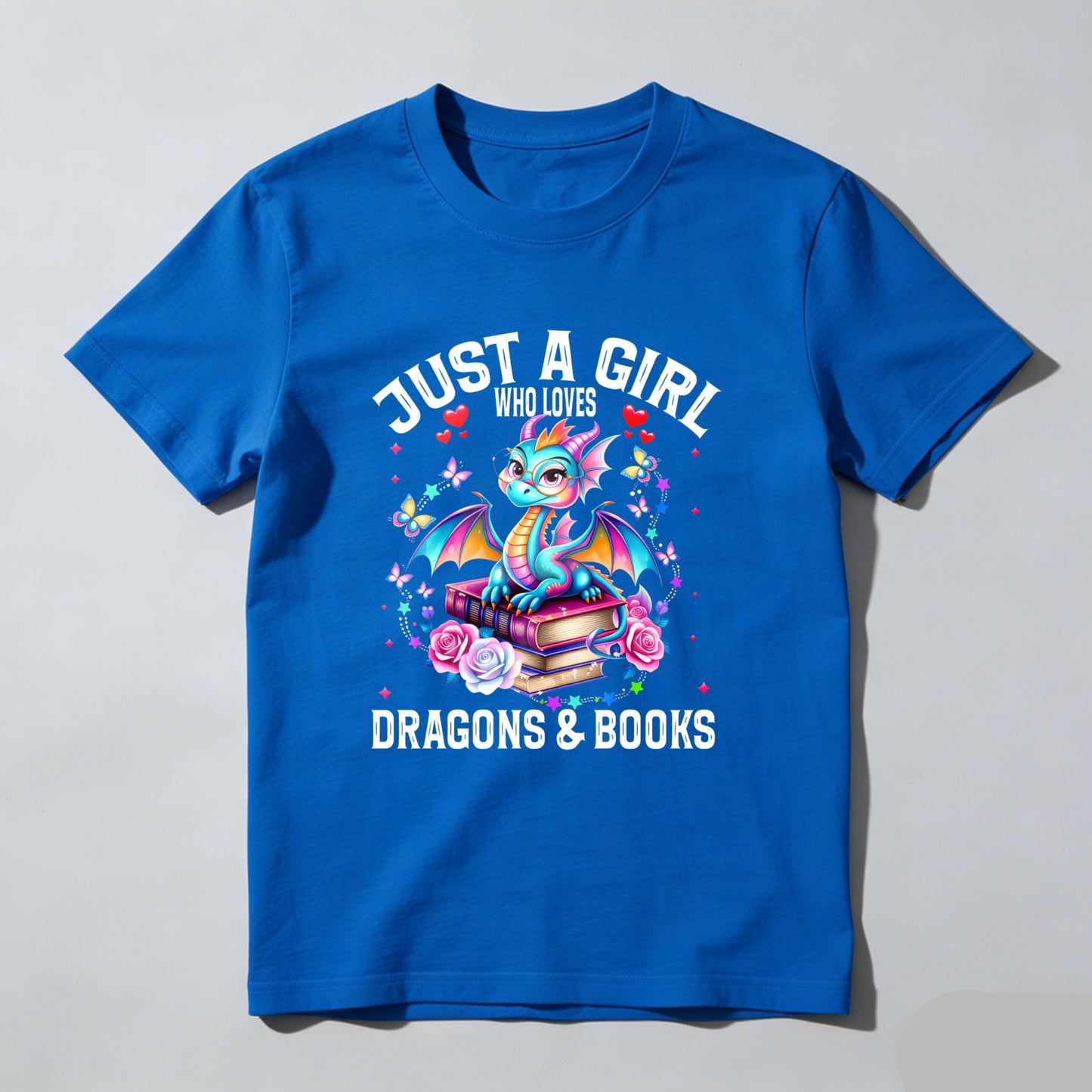 Wardrobecart Just A Girl Who Loves Dragons And Books Unisex Classic T-shirt
