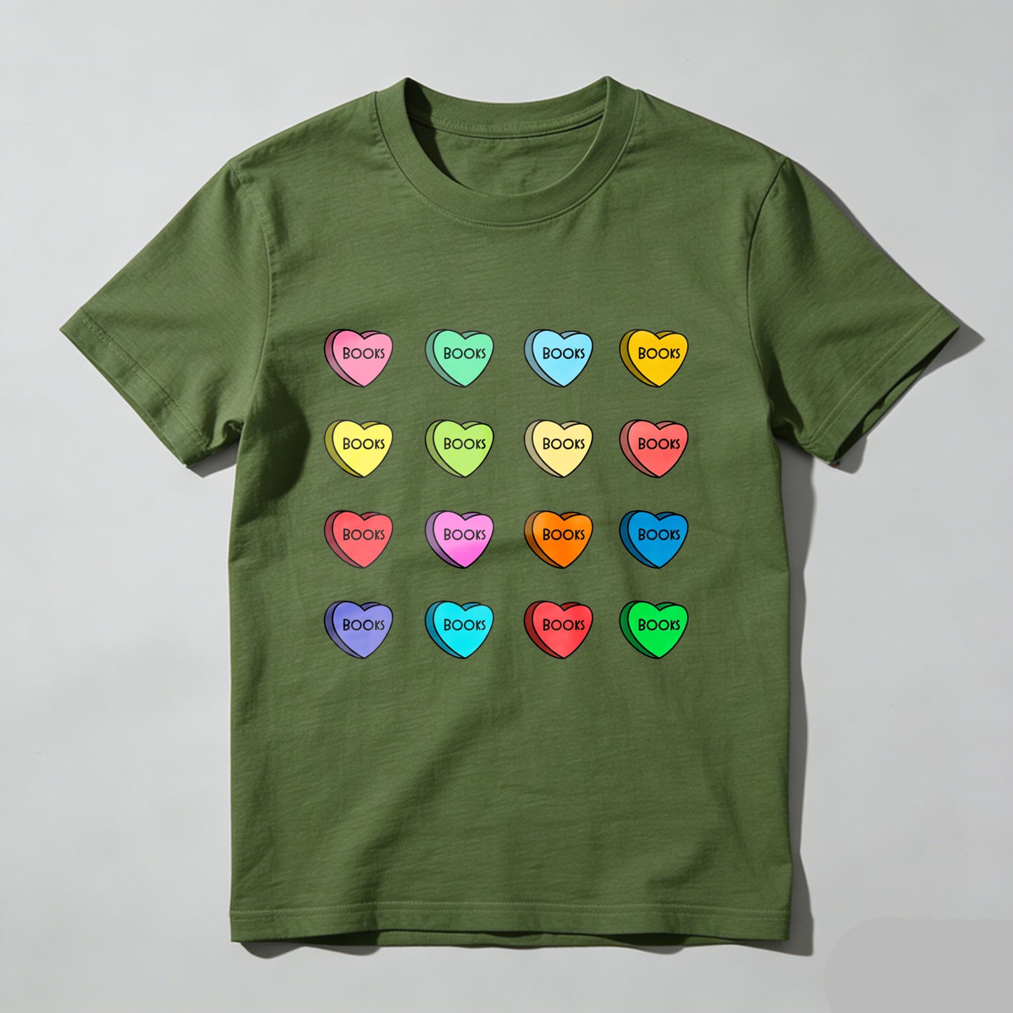 Wardrobecart Colorful Hearts With Boop Text Unisex Classic T-shirt