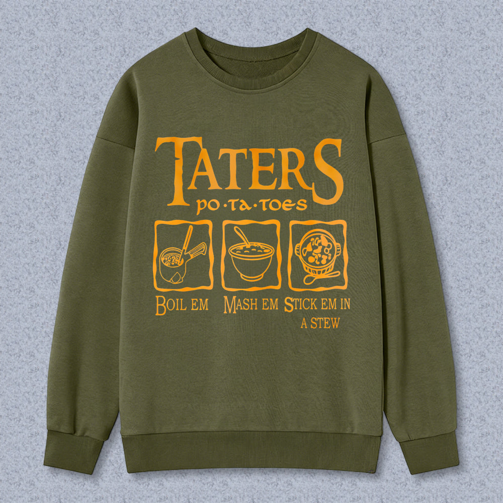 Wardrobecart Taters Potato Preparation Steps Unisex Classic Sweatshirt