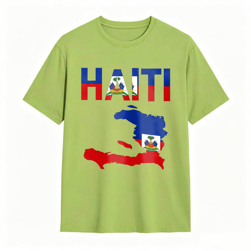 Cool Haiti Flag Map Haitian Pride T-Shirt
