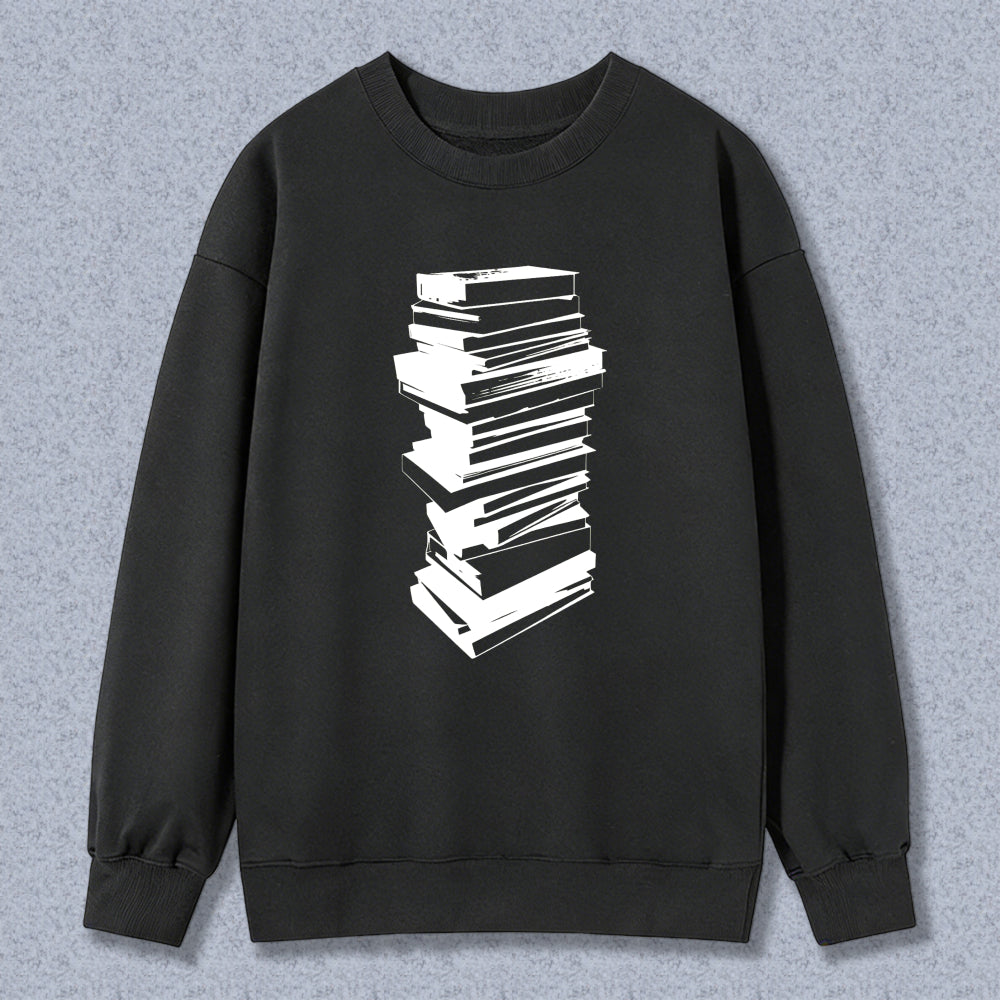 Wardrobecart Stack Of Books Pattern Unisex Classic Sweatshirt