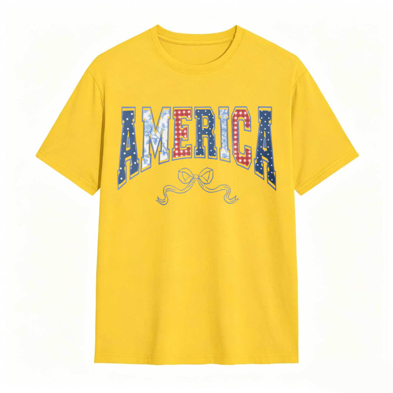 America Patriotic Stars And Stripes Design T-shirt