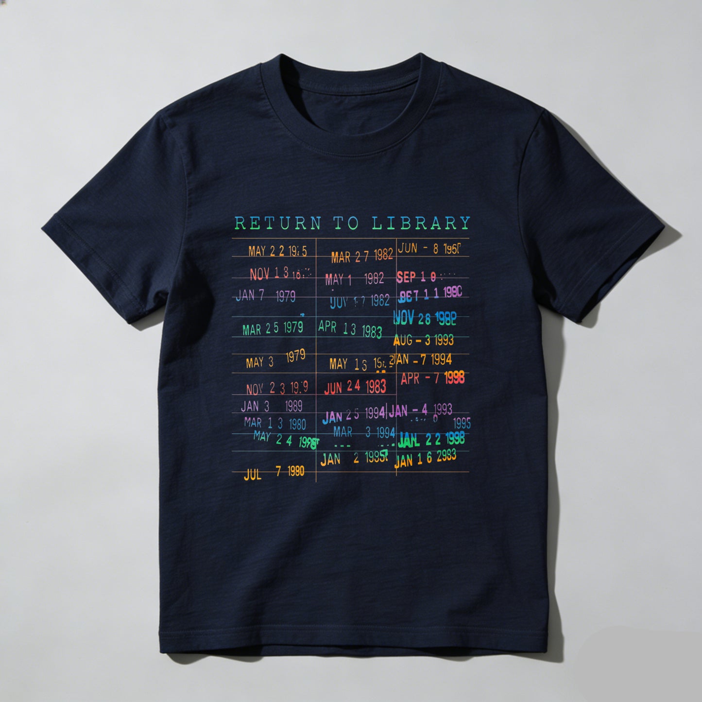 Wardrobecart Return To Library Dates Pattern Unisex Classic T-shirt