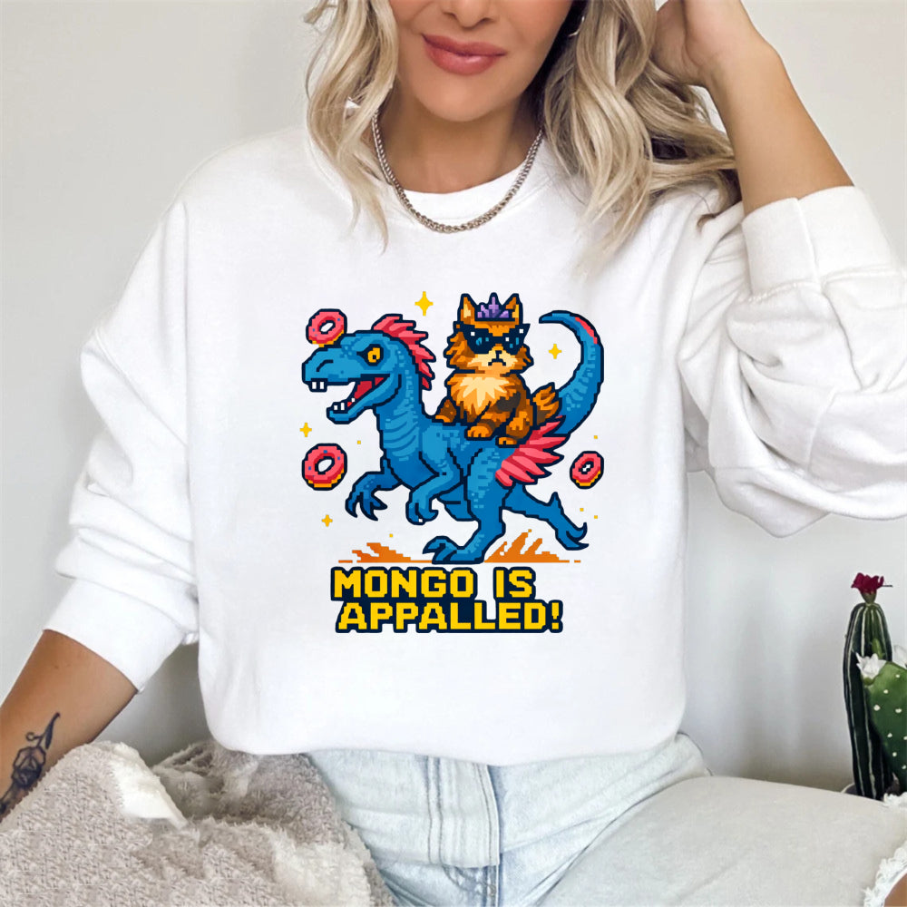 Wardrobecart Dinosaur And Cat With Donuts Mongo Is Appalled Unisex Classic Sweatshirt