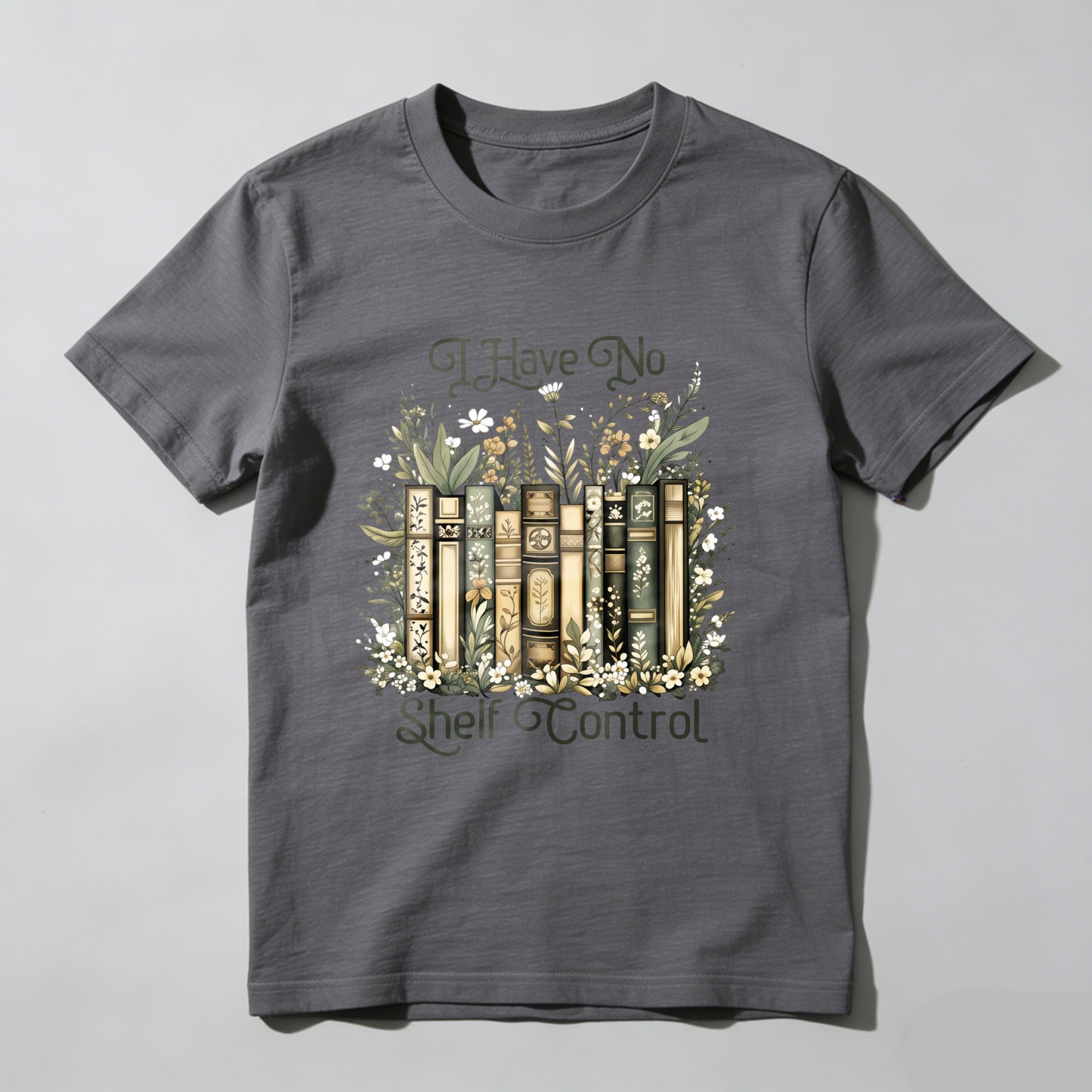 Wardrobecart Bookshelf And Floral Design I Have No Shelf Control Unisex Classic T-shirt