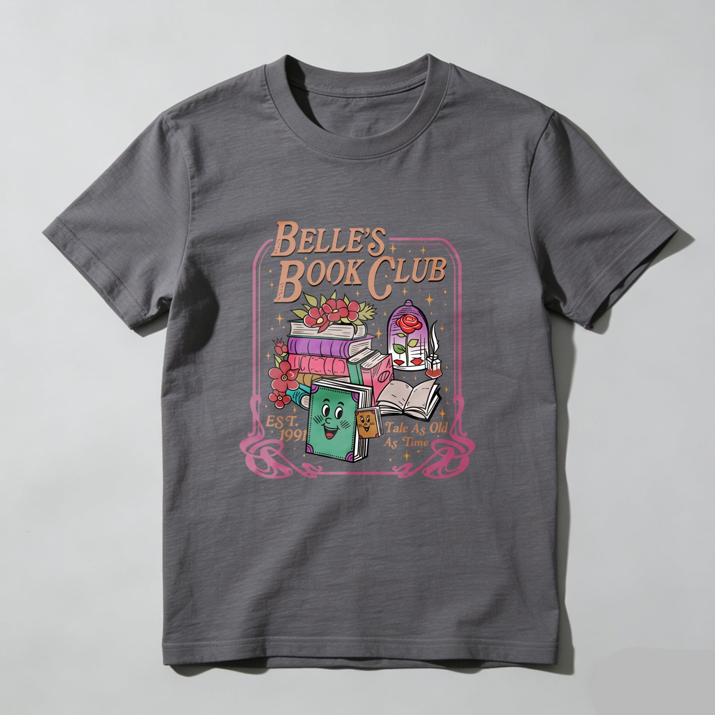 Wardrobecart Belle's Book Club With Books And Teapot Unisex Classic T-shirt