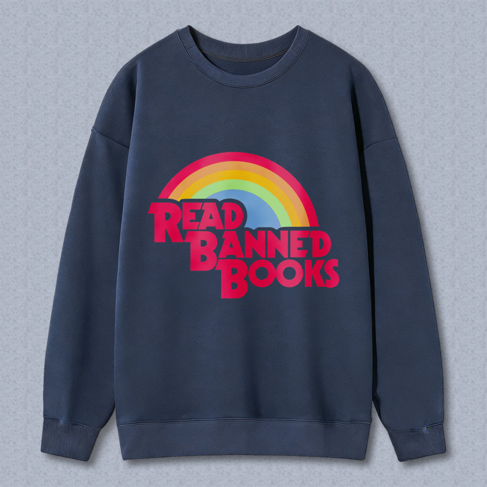 Wardrobecart Rainbow Read Banned Books Unisex Classic Sweatshirt
