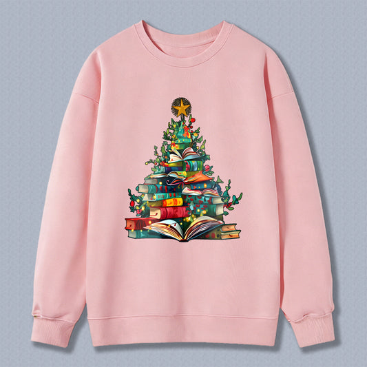 Wardrobecart Christmas Tree Made Of Books Unisex Classic Sweatshirt