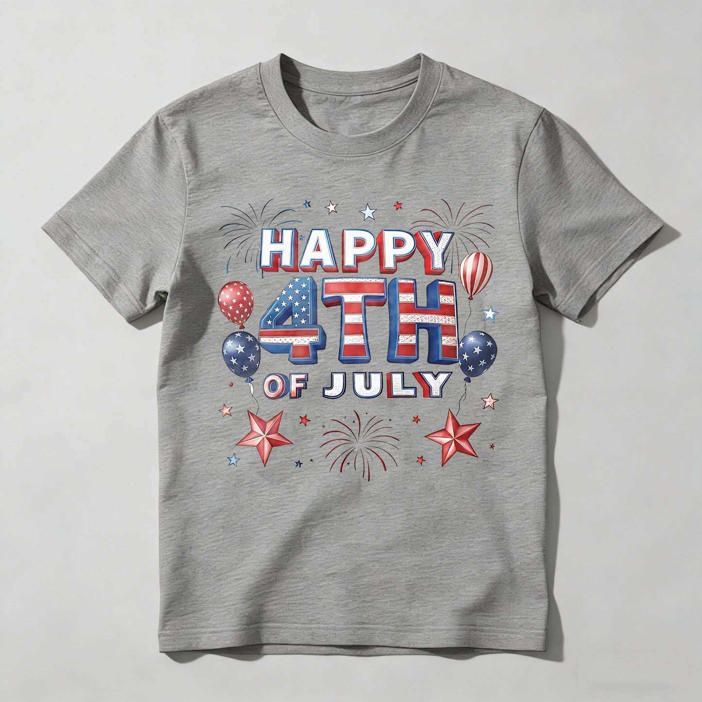 Happy 4th Of July Patriotic Stars And Balloons T-shirt