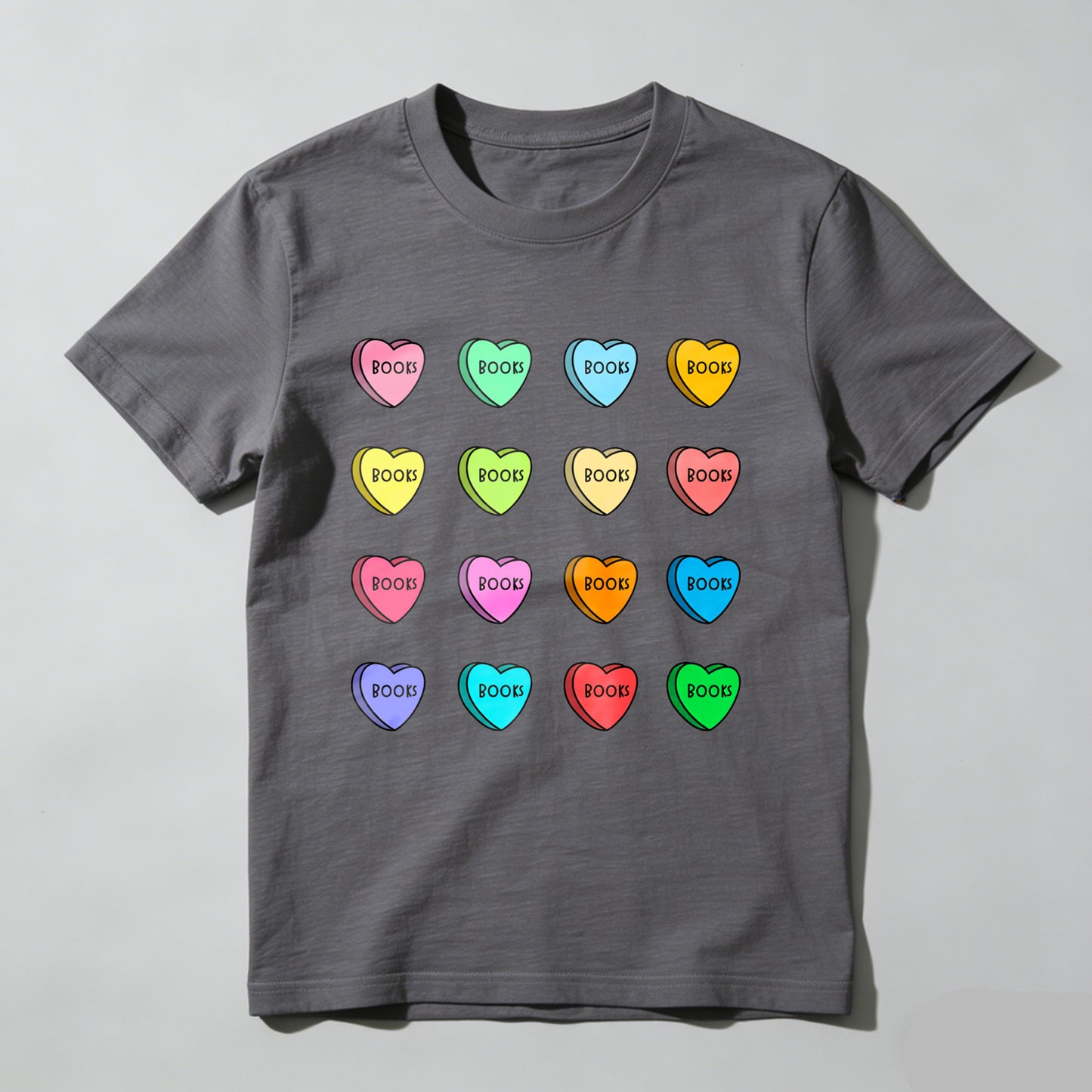 Wardrobecart Colorful Hearts With Word Boob Unisex Classic T-shirt