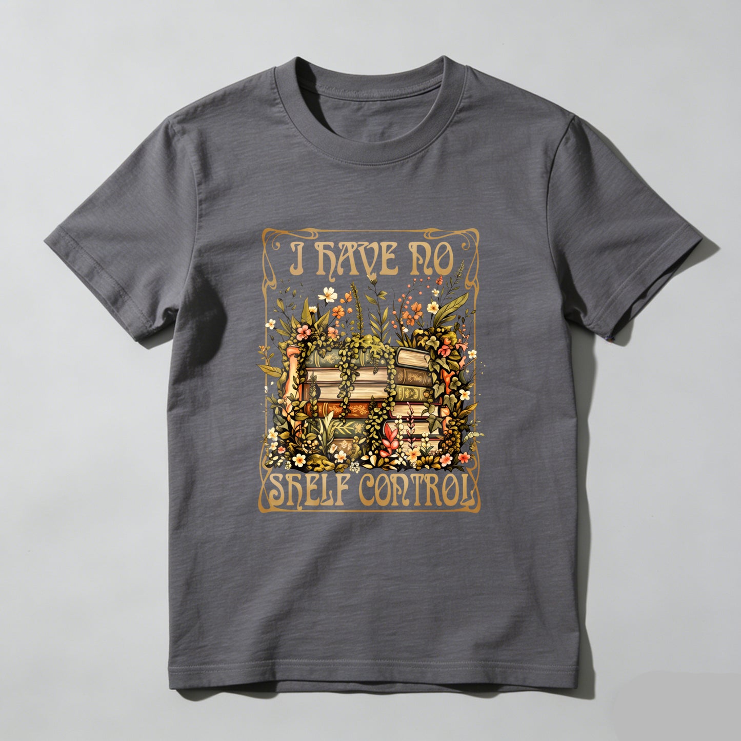 Wardrobecart I Have No Shelf Control Bookshelf Floral Design Unisex Classic T-shirt