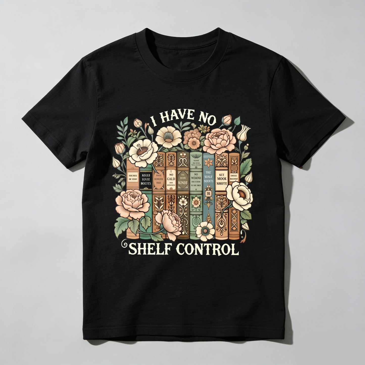 Wardrobecart Floral Bookshelf Design Unisex Classic T-shirt