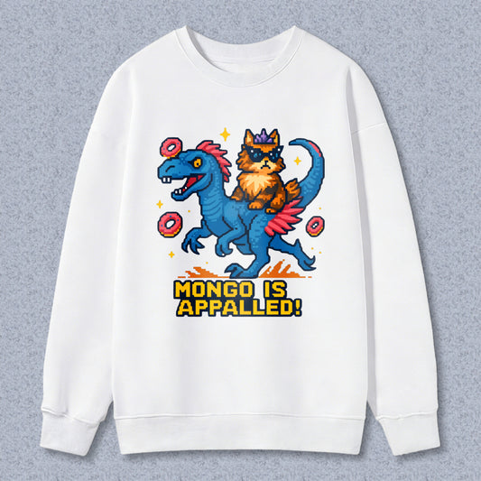 Wardrobecart Dinosaur And Cat With Donuts Mongo Is Appalled Unisex Classic Sweatshirt