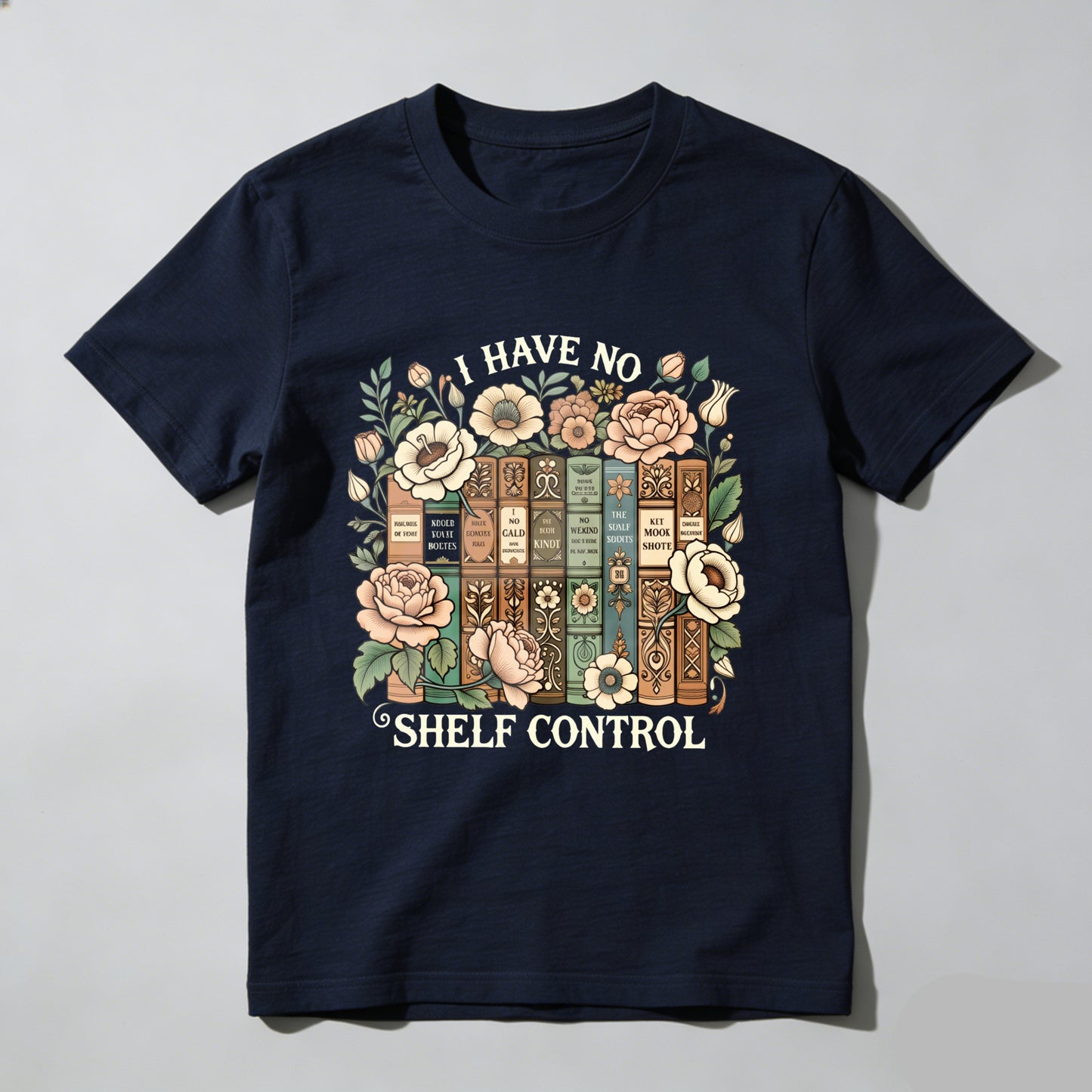 Wardrobecart Floral Bookshelf Design Unisex Classic T-shirt