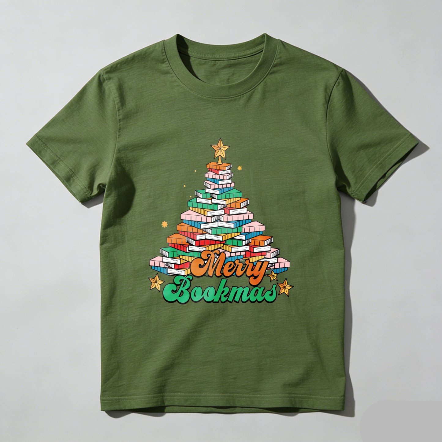 Wardrobecart Merry Bookmas Tree Made Of Books Unisex Classic T-shirt