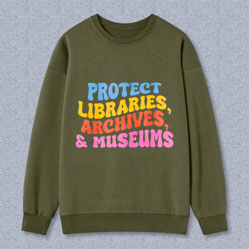 Wardrobecart Protect Libraries Archives And Museums Unisex Classic Sweatshirt