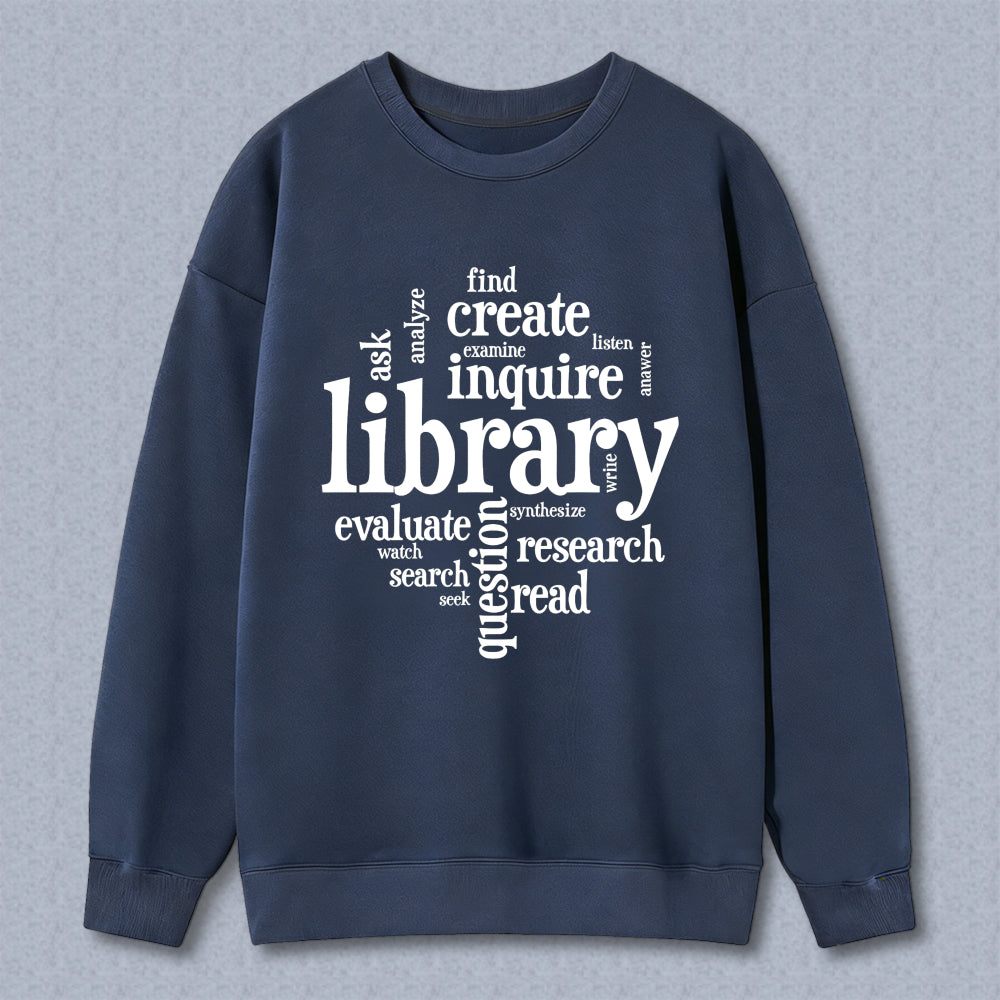 Wardrobecart Library Word Art Design Unisex Classic Sweatshirt