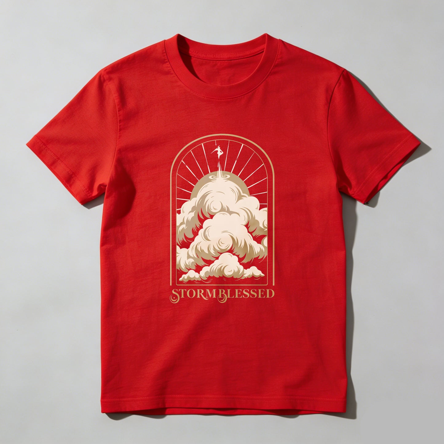 Wardrobecart Storm Blessed Clouds With Angel And Sun Rays Unisex Classic T-shirt