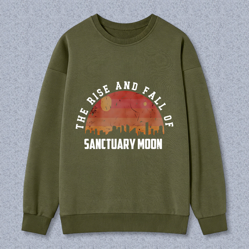 Wardrobecart The Rise And Fall Of Sanctuary Moon Sunset Cityscape Design Unisex Classic Sweatshirt