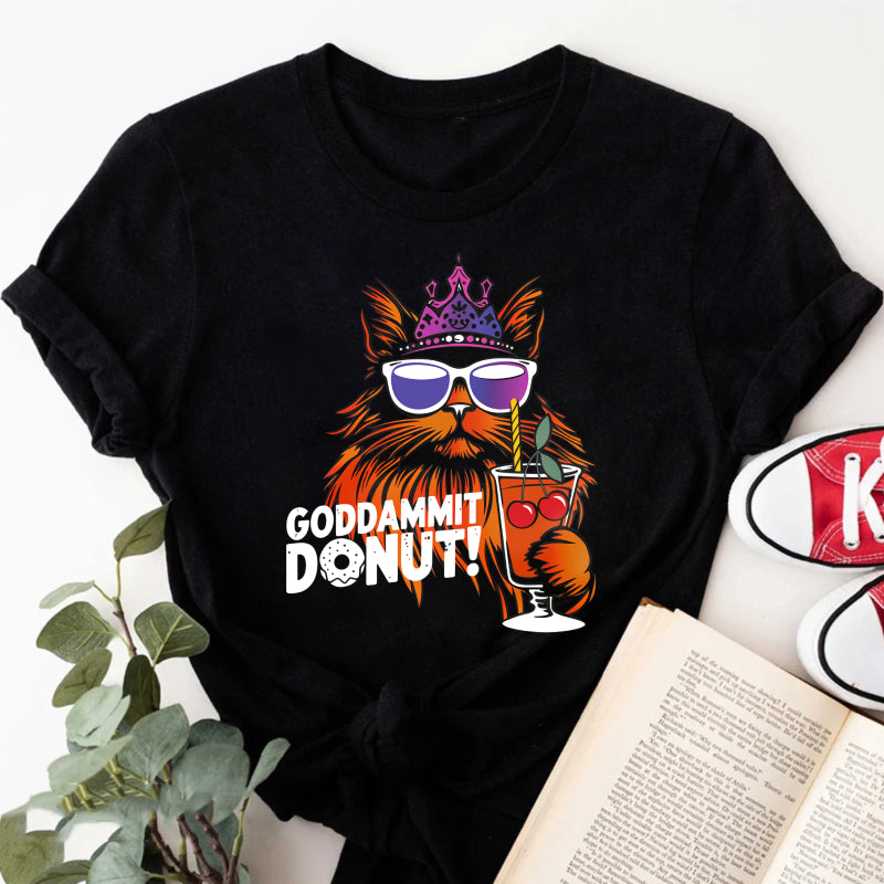 Wardrobecart Cat With Crown Sunglasses And Cocktail Unisex Classic T-shirt