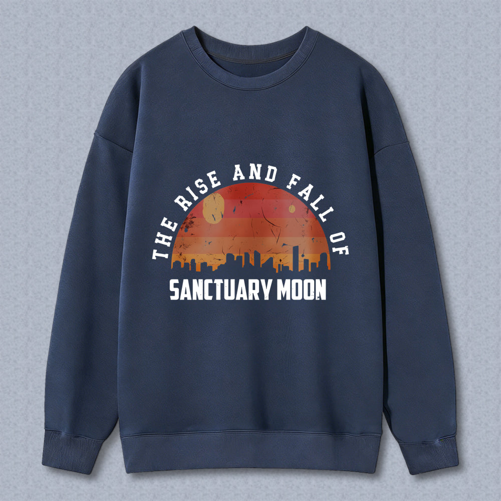 Wardrobecart The Rise And Fall Of Sanctuary Moon Sunset Cityscape Design Unisex Classic Sweatshirt