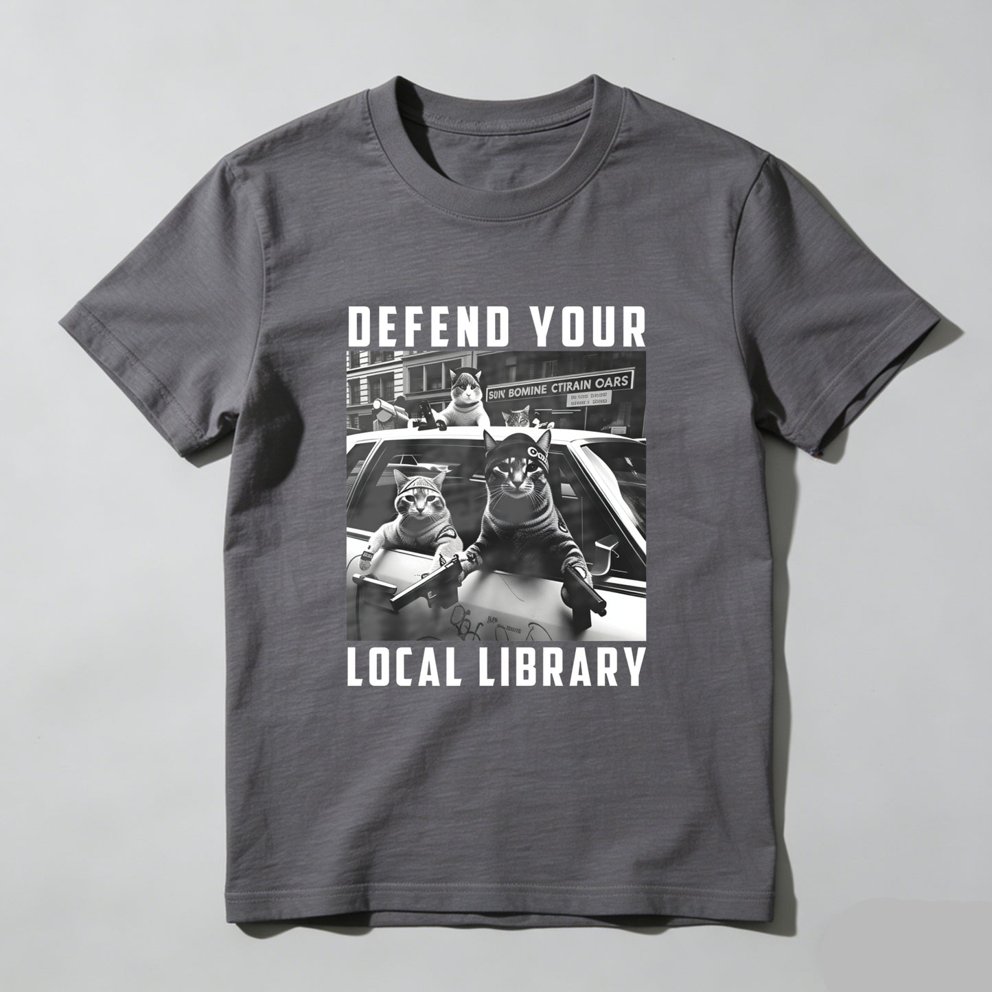 Wardrobecart Defend Your Local Library Cats With Guns Unisex Classic T-shirt