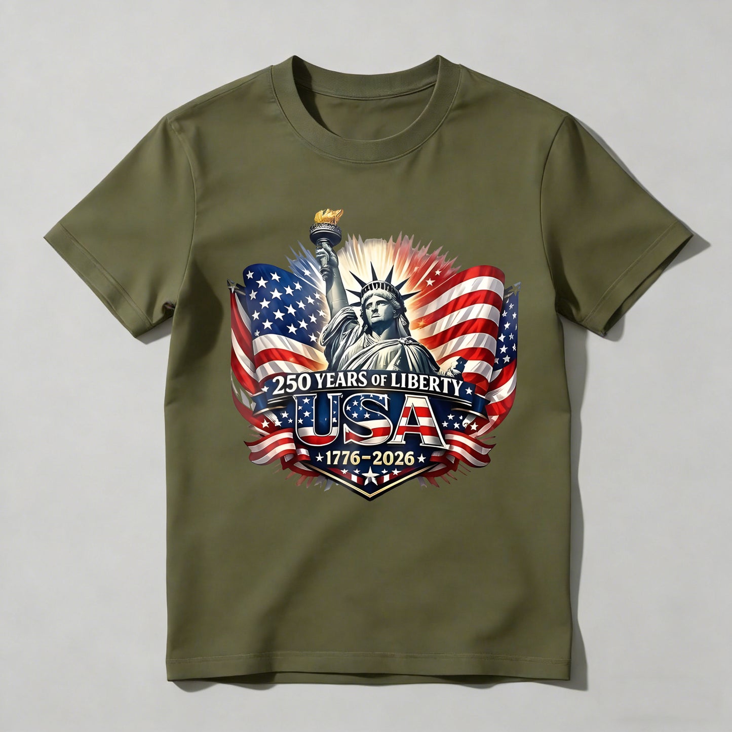 Statue Of Liberty American Flag 250 Years Of Liberty Usa 1776 2026 T-shirt