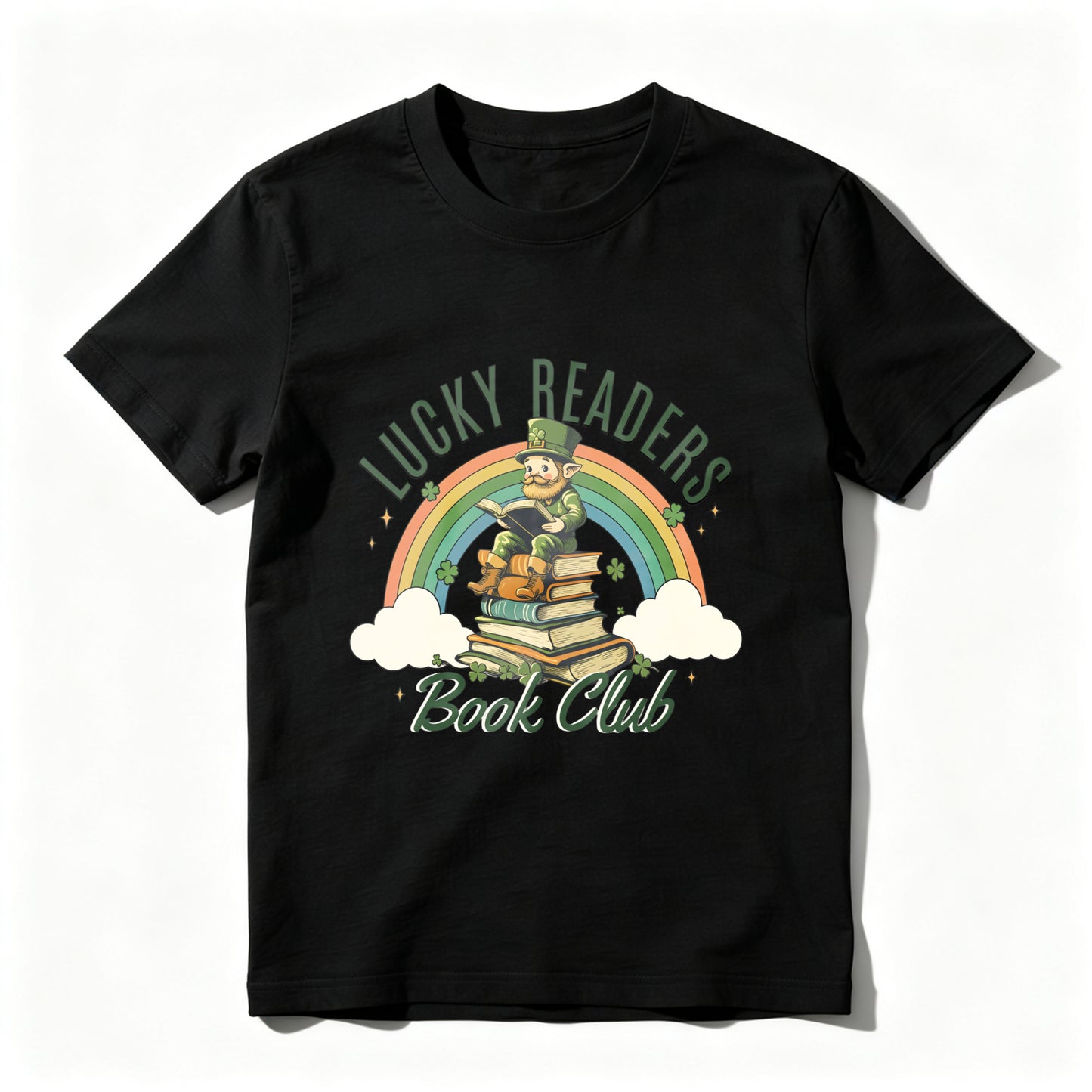Wardrobecart Lucky Readers Book Club Rainbow Leprechaun Books Unisex Classic T-shirt