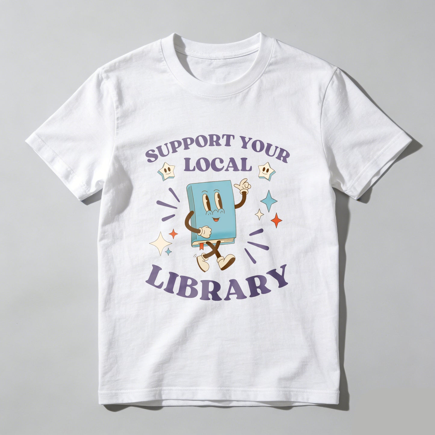 Wardrobecart Support Your Local Library Book Character Unisex Classic T-shirt