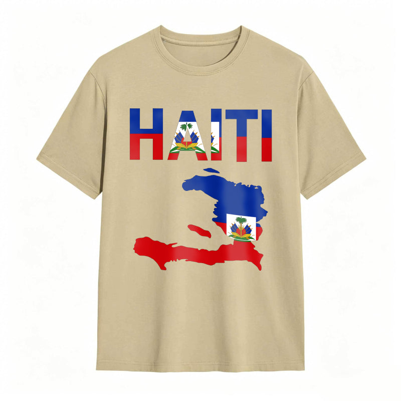 Cool Haiti Flag Map Haitian Pride T-Shirt