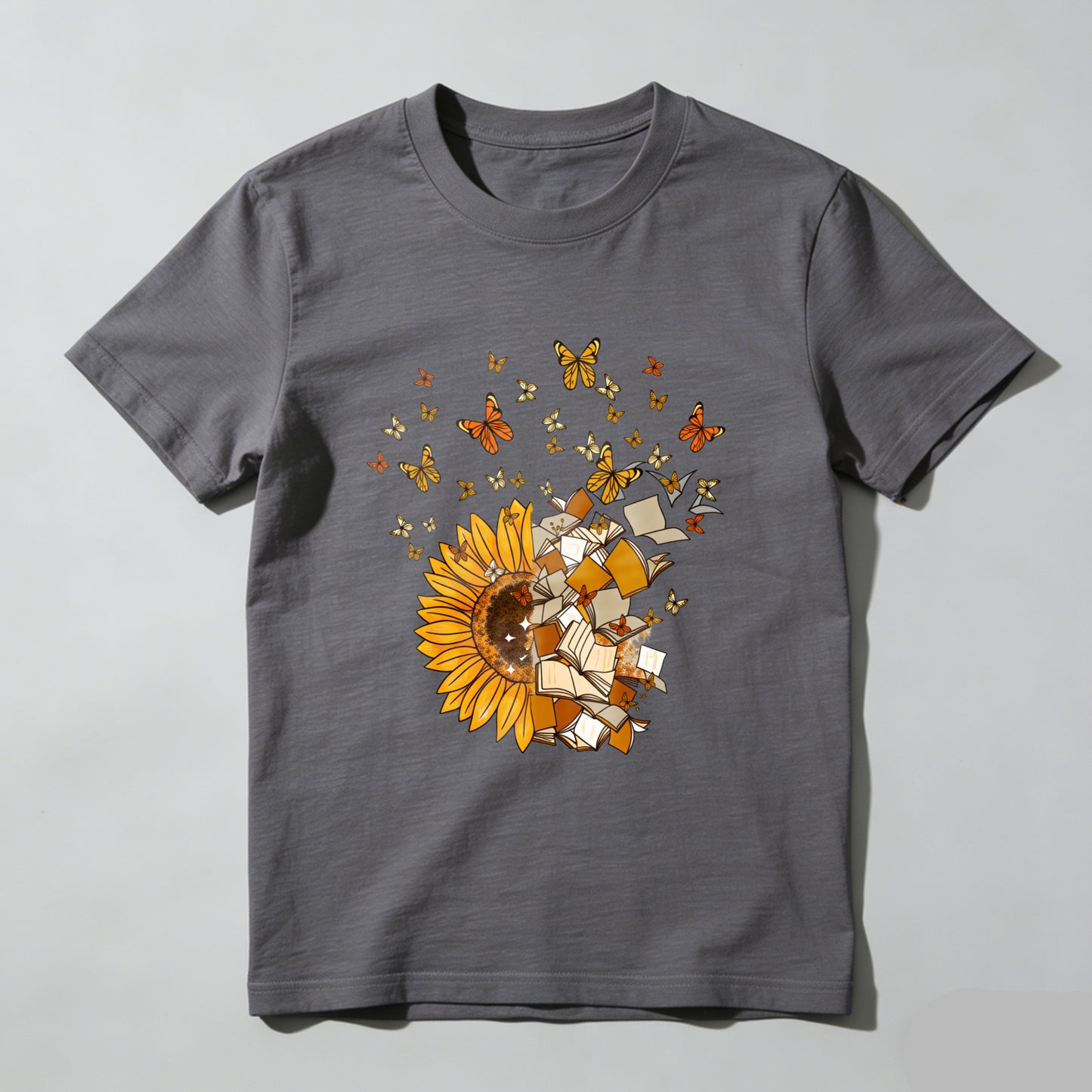 Wardrobecart Sunflower Books Butterflies Reading Nature Art Design Unisex Classic T-shirt