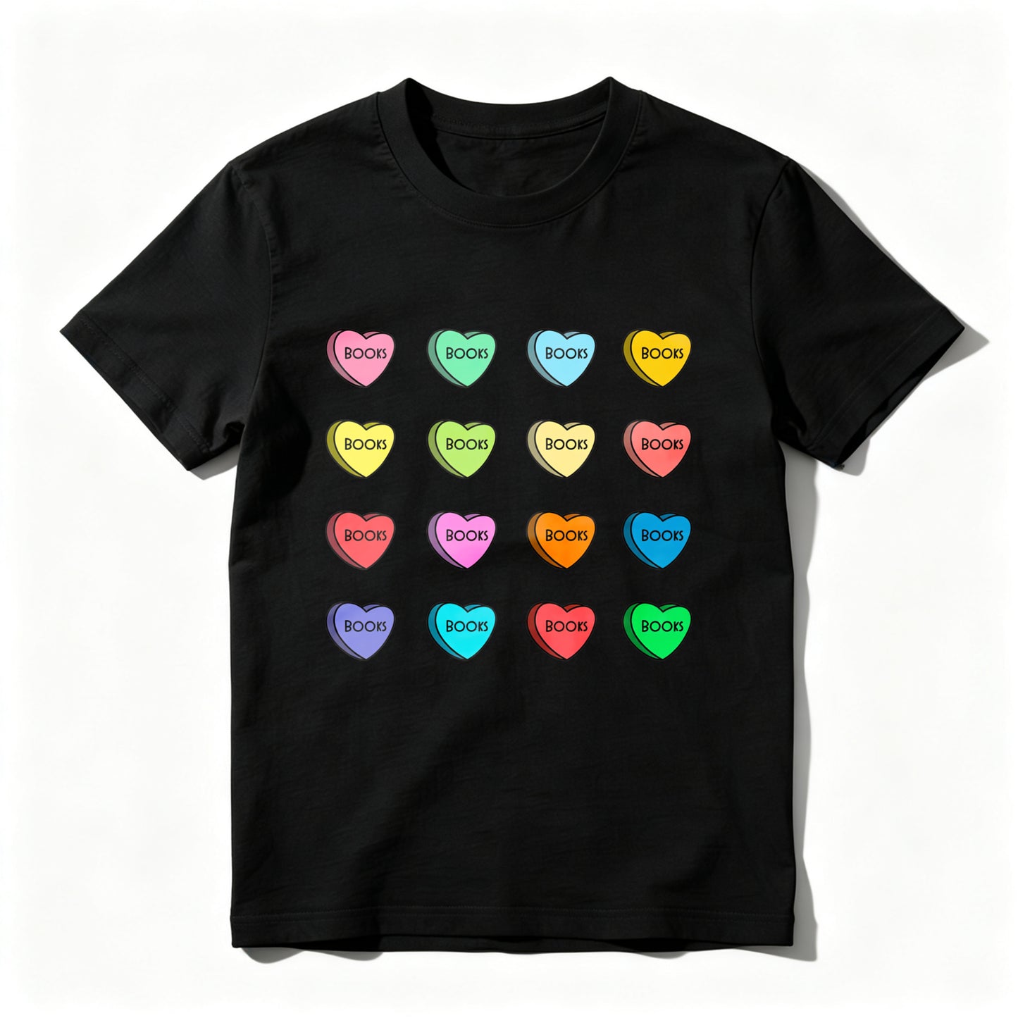 Wardrobecart Colorful Hearts With Boop Text Unisex Classic T-shirt