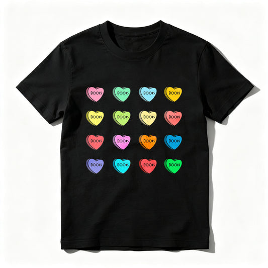 Wardrobecart Colorful Hearts With Boop Text Unisex Classic T-shirt