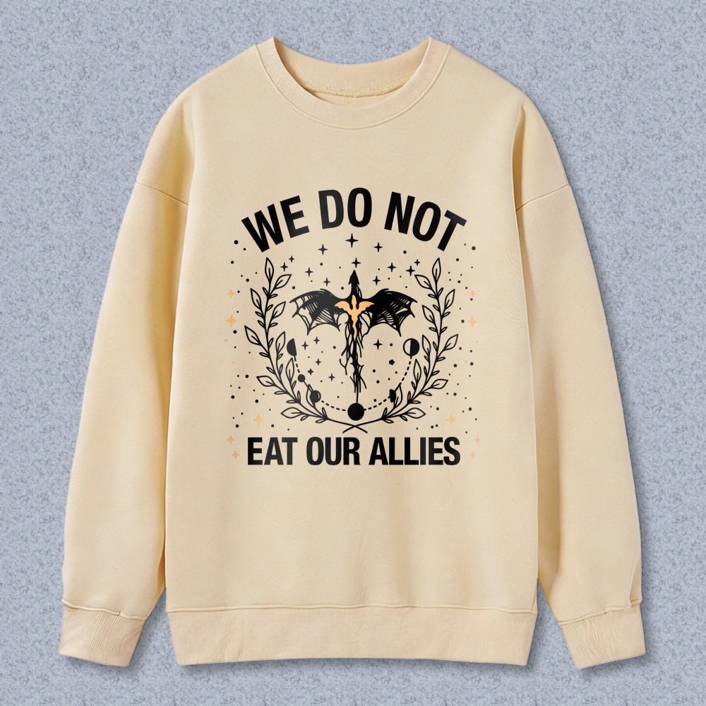Wardrobecart We Do Not Eat Our Allies Dragon And Moon Design Unisex Classic Sweatshirt