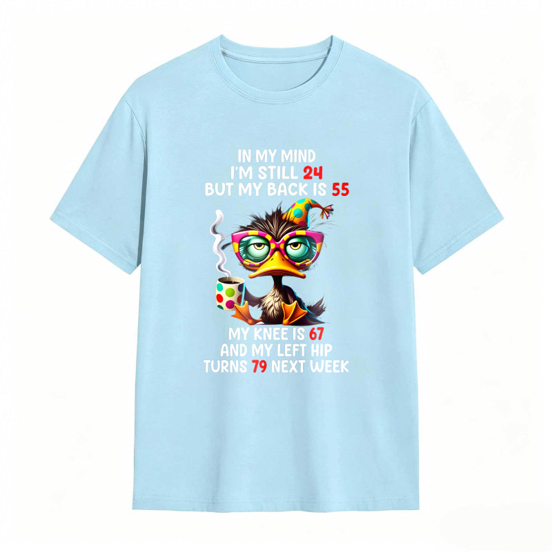 Duck With Glasses And Text About Age And Body Parts Unisex Classic T-shirt