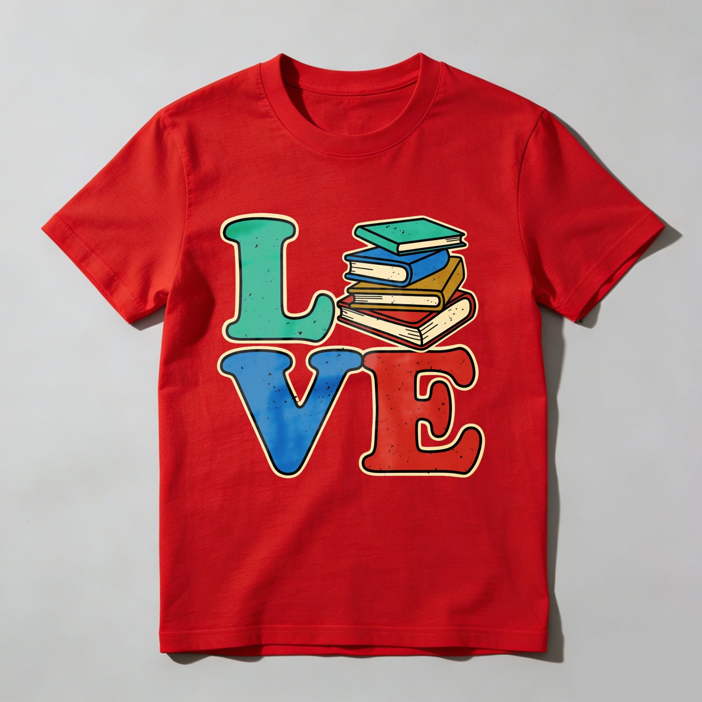 Wardrobecart Love Books Stack Design Print Unisex Classic T-shirt