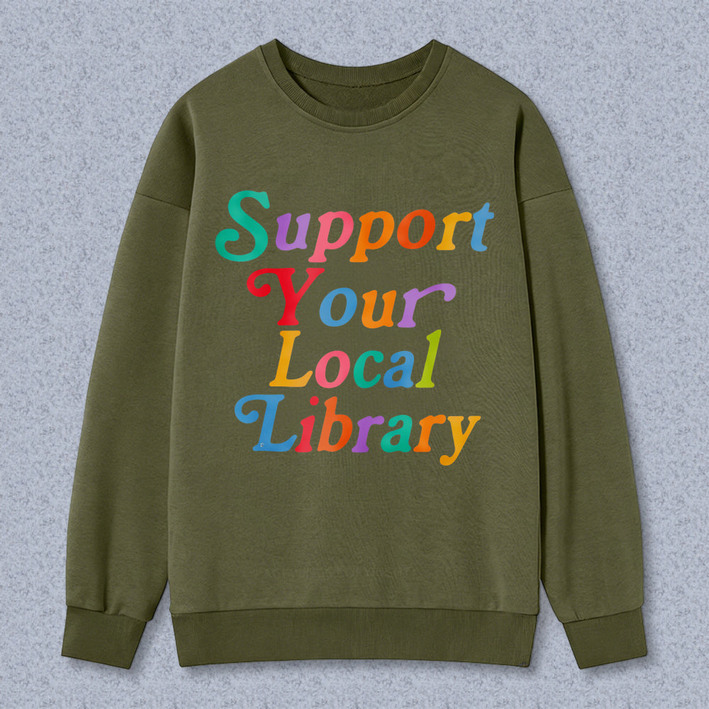 Wardrobecart Support Your Local Library Unisex Classic Sweatshirt