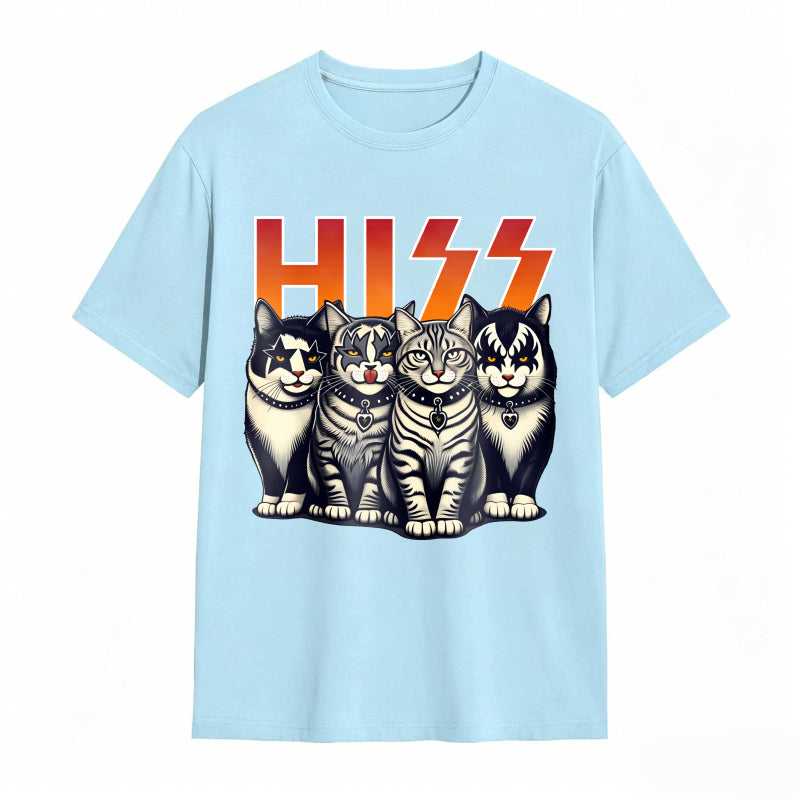 Hiss Funny Cats Kittens Rock T-Shirt