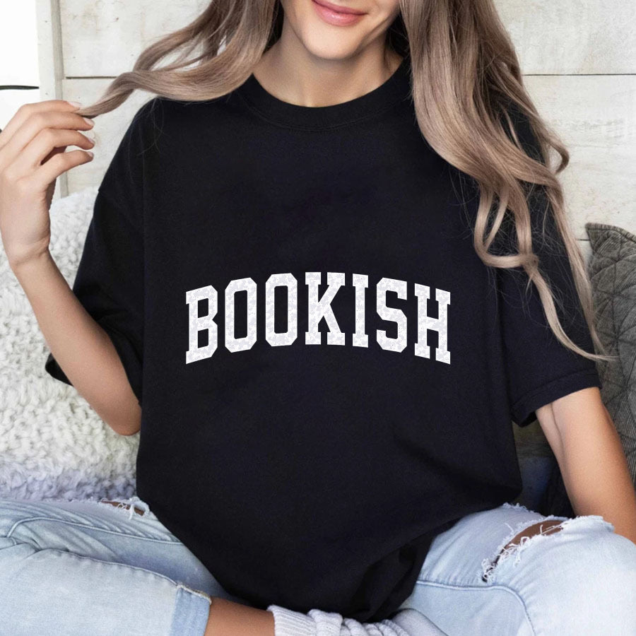 Wardrobecart Bookish White Text On Black Shirt Unisex Classic T-shirt