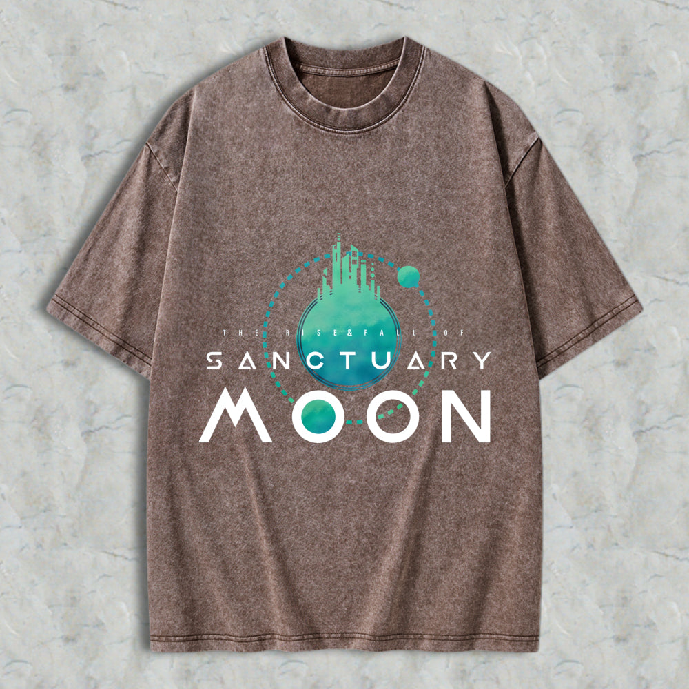 Wardrobecart Sanctuary Moon The Rise Fall Of Unisex Washed T-shirt