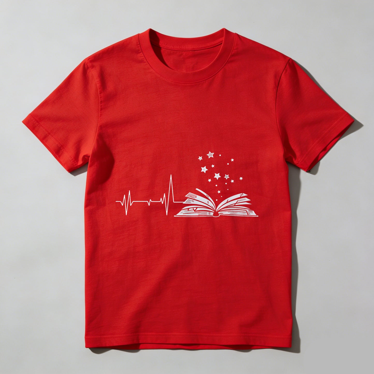 Wardrobecart Heartbeat Book Stars Pattern Print Unisex Classic T-shirt