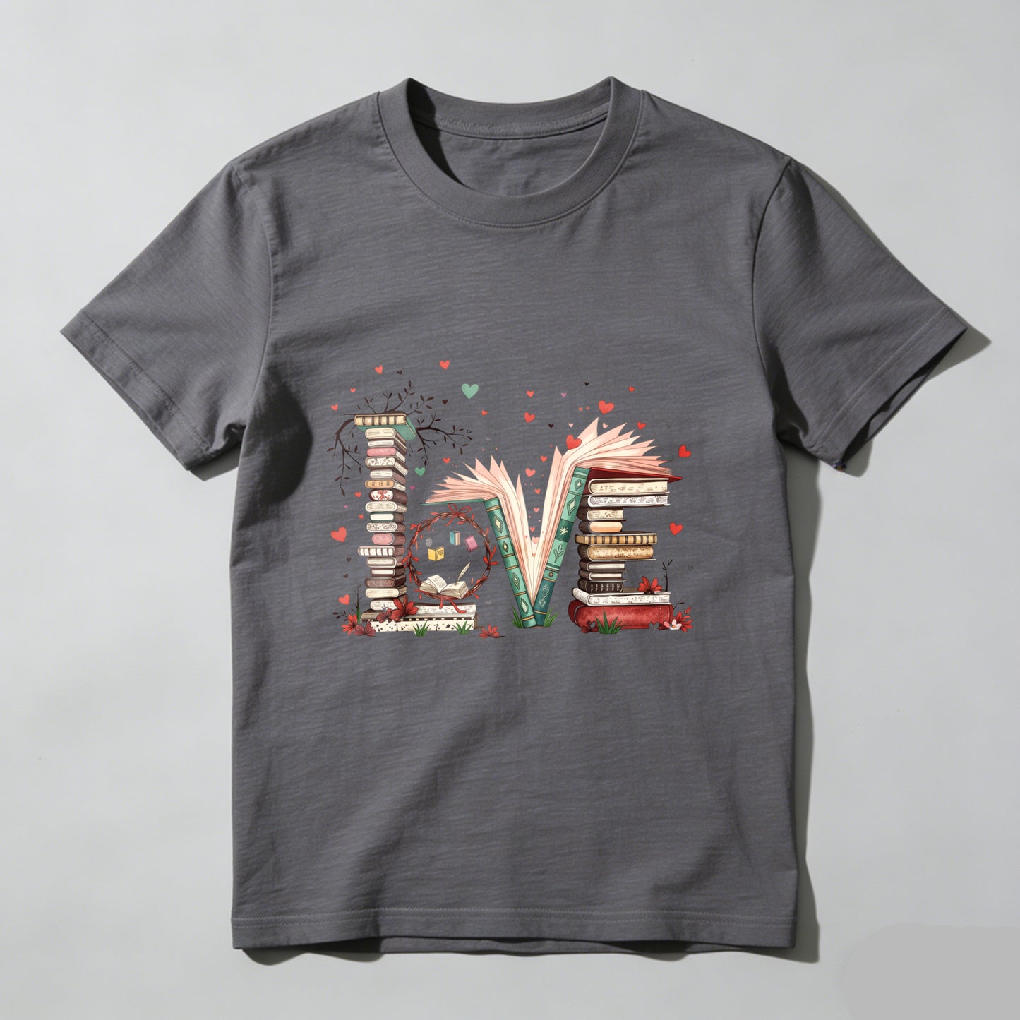 Wardrobecart Love Books Stack Hearts Open Pages Unisex Classic T-shirt