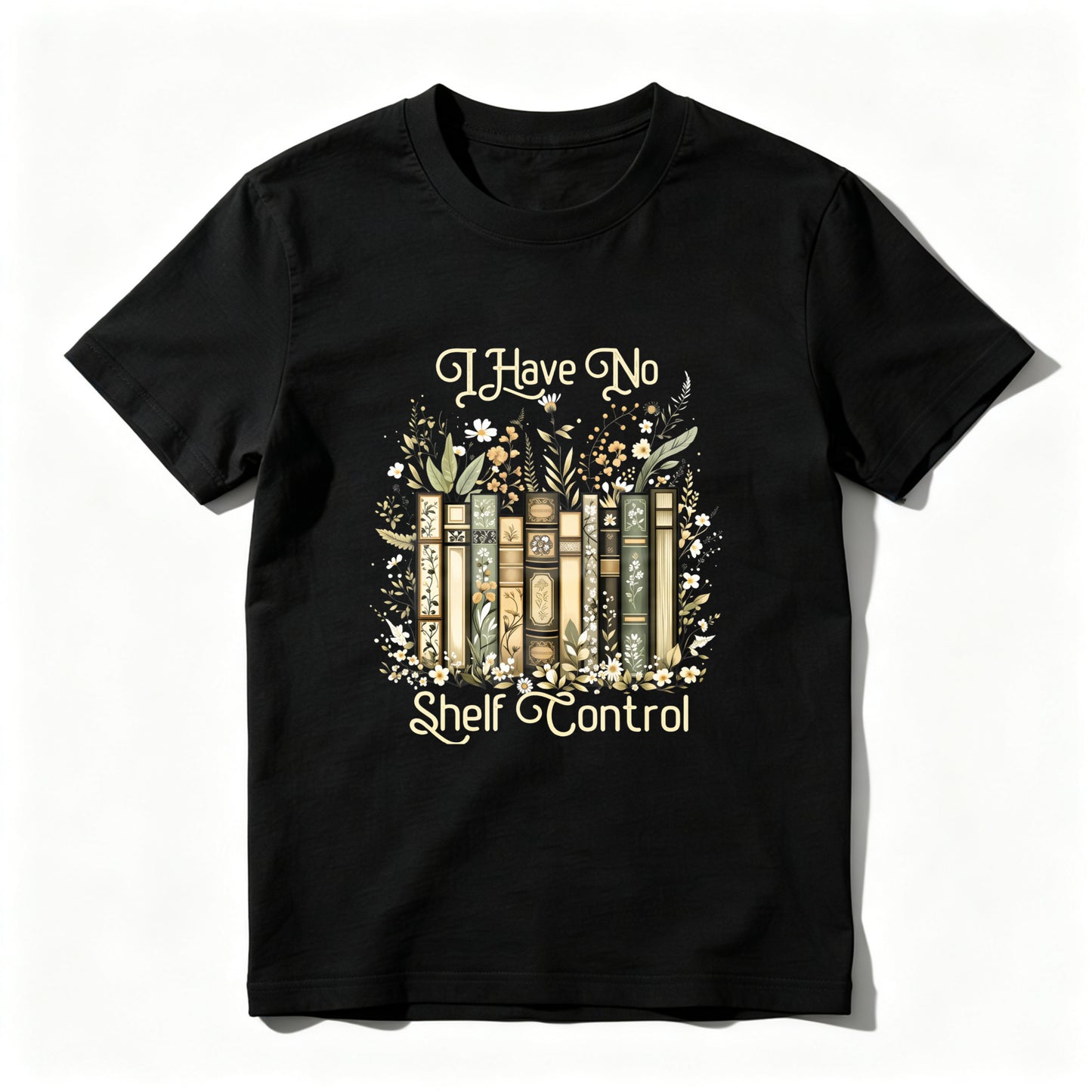 Wardrobecart Books And Flowers Design Pattern Unisex Classic T-shirt
