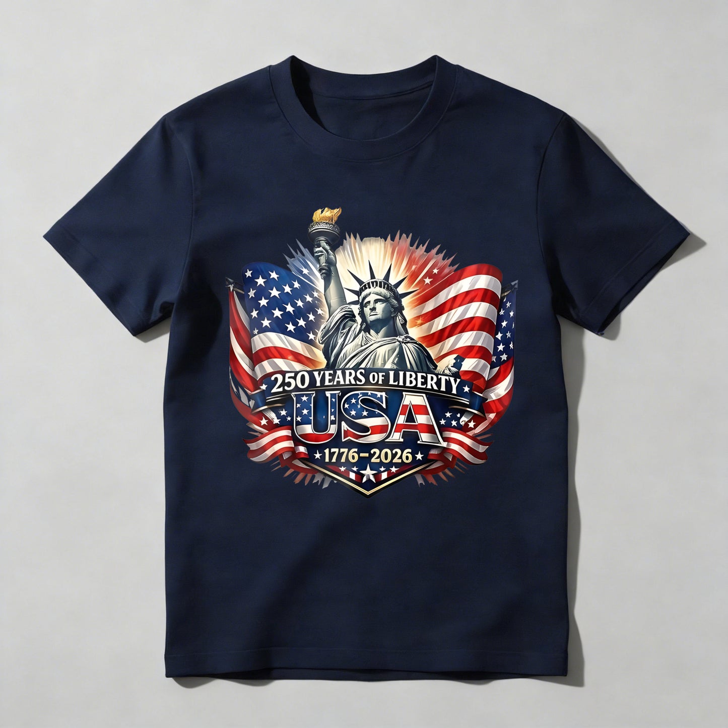 Statue Of Liberty American Flag 250 Years Of Liberty Usa 1776 2026 T-shirt